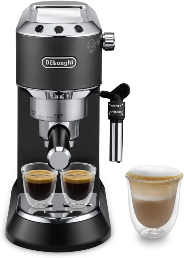 De'Longhi Dedica Style, Traditional Pump Espresso Machine, Coffee and Cappuccino Maker, EC685BK, Black - Image 2