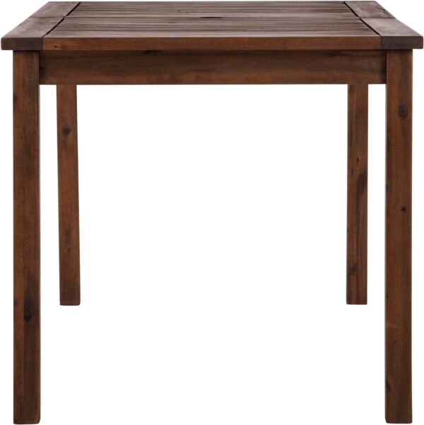 Walker Edison Acacia Patio Dining Table, Dark Brown - Image 6