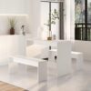YANLD 5 Piece Patio Bistro Set Bistro Dining Table and Chairs Patio Yard Outdoor Furniture Cast Aluminium White Outdoor Furniture - Image 4