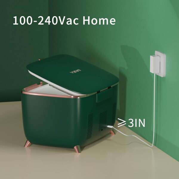 LVARA Smart Cosmetic Fridge 9 Litre 6~28℃ - Skincare Fridge Smart Life - Portable fridge for Bedroom, Dorm (Dark Green) - Image 5