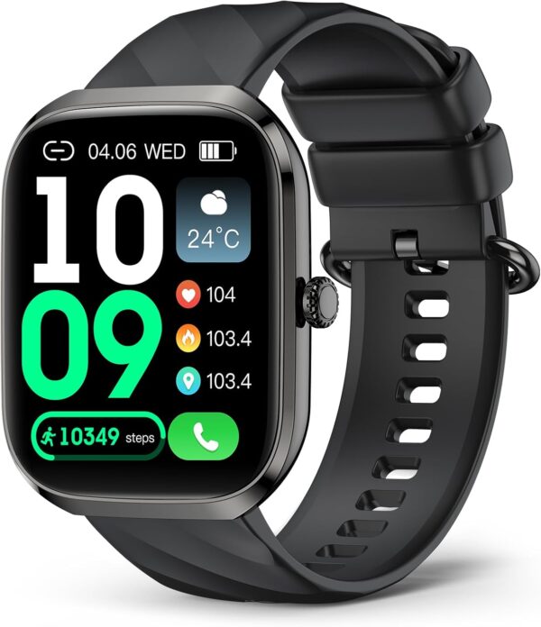 Smart Watch for Men Women, 2.06" HD AMOLED Screen Smartwatch (Answer/Make Calls), 24/7 Heart Rate Blood Pressure Blood Oxygen Sleep Monitor, IP68 Waterproof 114+ Sport Mode Fitness Tracker Android iOS - Image 2