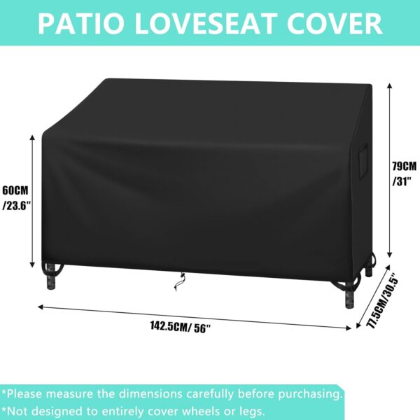 Kovshuiwe 4-Piece Outdoor Veranda Patio Garden Furniture Covers Set, Waterproof Upgraded 420D Heavy Duty Oxford Fabric Rattan Furniture Cover for Chair Sofa(Black) - Image 3