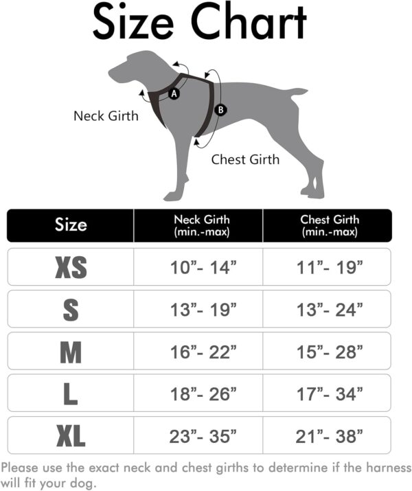 rabbitgoo Dog Harness Medium No Pull Pet Harness with 2 Leash Clips, Adjustable Soft Padded Pet Vest Harness, Reflective No-Choke with Easy Control Handle for Training or Walking, Black, M - Image 3