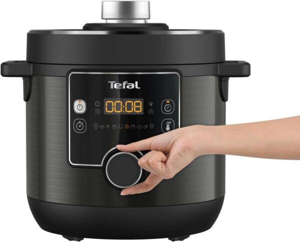 Tefal Turbo Cuisine & Fry, 7.6L Electric Pressure Cooker with Air Fryer lid, programmes inc Fry, Roast, Grill, Slow cooker, Rice cooker, 7.6L, 1200W, Plastic, Black, CY778840 - Image 5