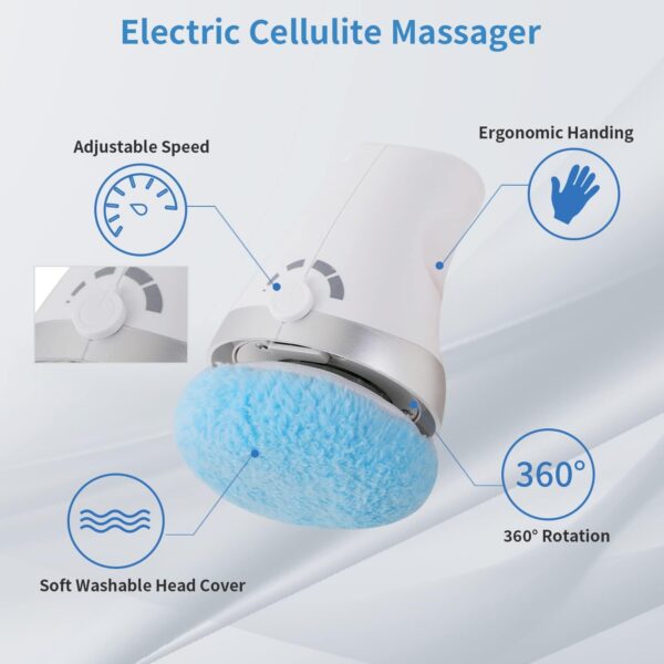 Ten-Tatent Body Sculpting Massager Machine, Electric Handheld Back & Foot Massagers for Belly Legs Butt Arms,3 Washable Pads Include - Image 4