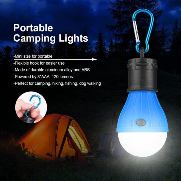 Flintronic Camping Lights, 5PCS LED Tent Lamp, 120 Lumens Camping Light Bulb, Tent Lantern with Clip Hook, Portable Emergency Light for Camping Hunting Hiking Fishing Mountaineering - Image 5