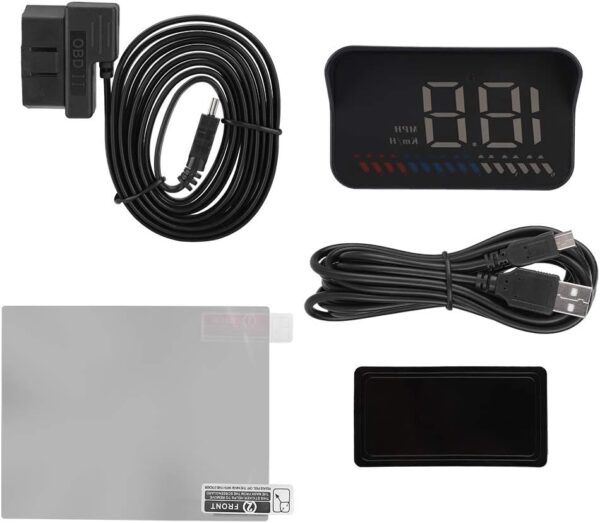 Universal Car HUD Head Up Display, Head-Up Display LED Speedometer Color Projection Speed Warning M7 with GPS OBD Mode - Image 10