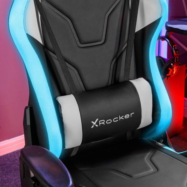 X-Rocker Agility RGB Gaming Chair, Racing Computer Chair with Lights, Swivel Office Chair Ergonomic PC Chair with High Back, Headrest and Lumbar Support Cushion, Height Adjustable and Tiltable - BLACK - Image 4