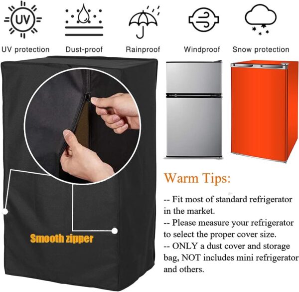 BOSKING Mini Refrigerator Cover Compatible with RCA RFR322-B RFR322 3.2 Cu Ft Single Door Mini Fridge, Waterproof Dustproof Mini Fridge Freezer Cover Protector Refrigerator Dust Covers - Image 4