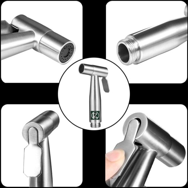 Hand Held Toilet Bidet Sprayer Head, Stainless Steel Bathroom Shower Bidet Tap Spray Shattaf Toilet Cleaning Faucet - Image 5