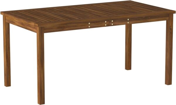 Walker Edison Acacia Patio Dining Table, Dark Brown - Image 2