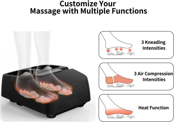 Mountrax Foot Massager Machine with Heat, Gifts for Men Women, Foot Massager for Plantar Fasciitis and Relieve Pain, Deep Kneading Shiatsu Foot Massager, Fits Feet Up to Men Size 12 - Image 5