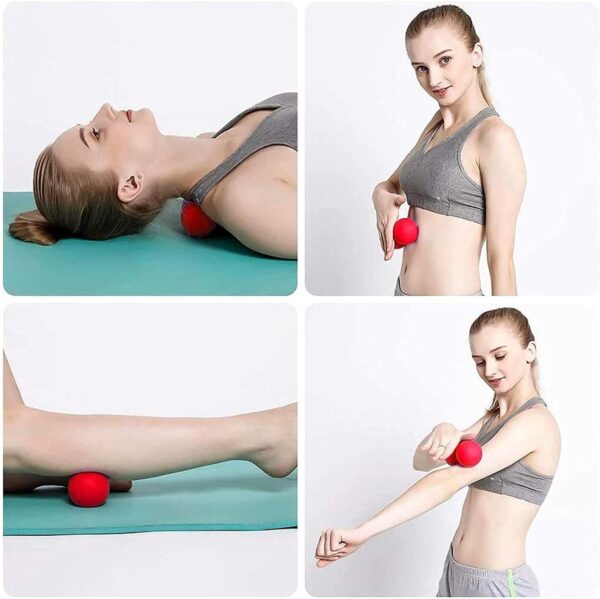 WOVTE Massage Lacrosse Ball for Sore Muscles, Shoulders, Neck, Back, Foot, Body, Deep Tissue, Trigger Point, Muscle Knots, Yoga and Myofascial Release (Red) - Image 5