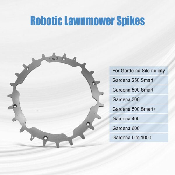 CDIYTOOL Stainless Steel Lawnmower Spikes for Gardena Sileno City Robotic Lawnmowers, 212 mm Robotic Lawnmower Wheel Spikes with 12pcs Screws, Traction Improvement for Gardena Robotic Lawnmower - Image 7