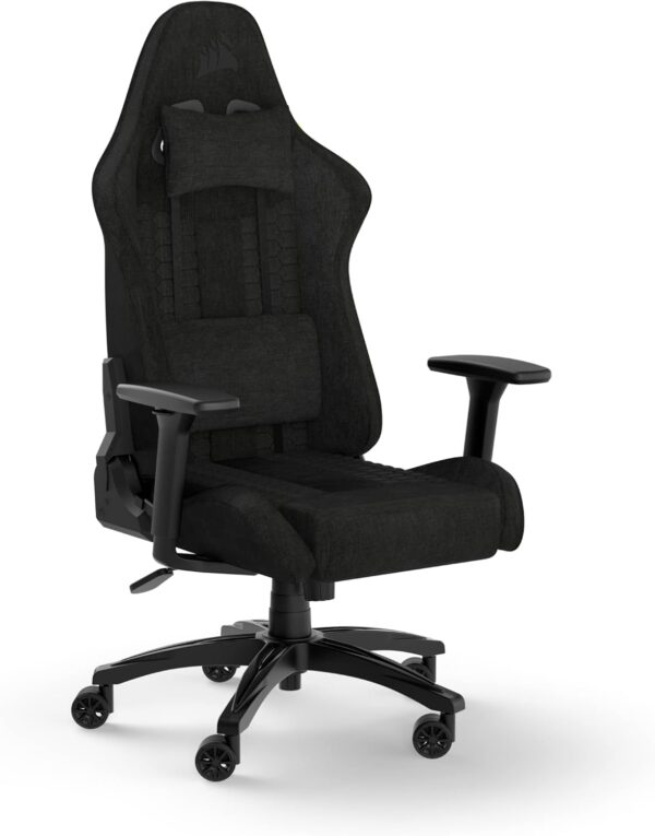 Corsair TC100 Relaxed Fabric Gaming Chair, Nylon, Black, One Size - Image 2