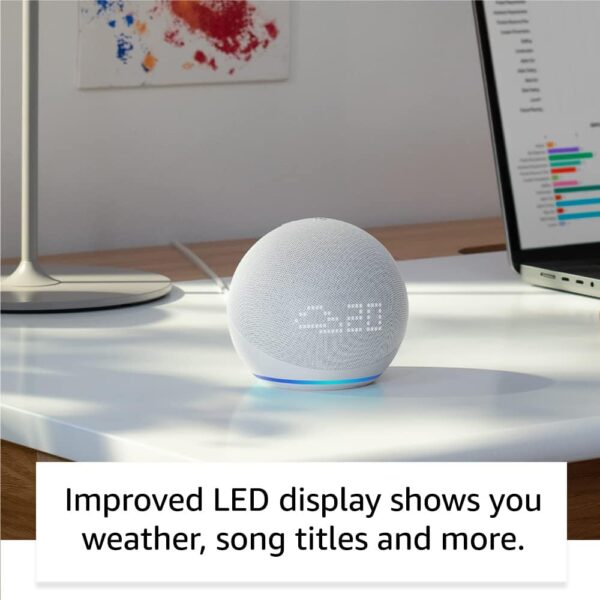 Echo Dot with clock (5th generation, 2022 release) | Bigger vibrant sound Wi-Fi and Bluetooth smart speaker and Alexa | Cloud Blue - Image 5