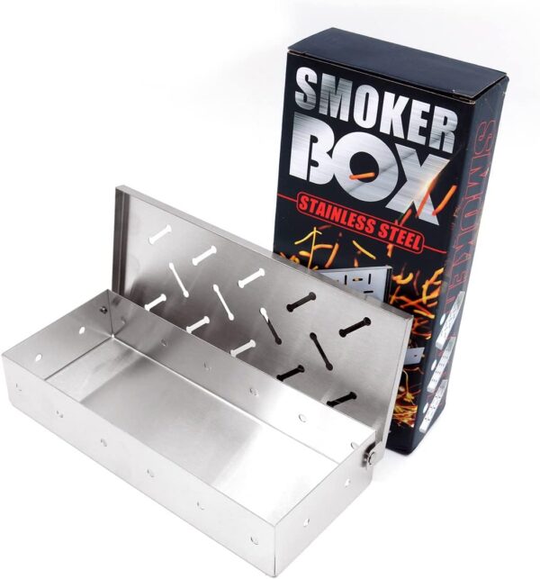 Shiwaki BBQ Smoker Box,Stainless Steel Smoke Box,Smoke Generator,Meat and Fish Smoker,for Indoor Outdoor Charcoal BBQ Grill Grill Meat - Image 2