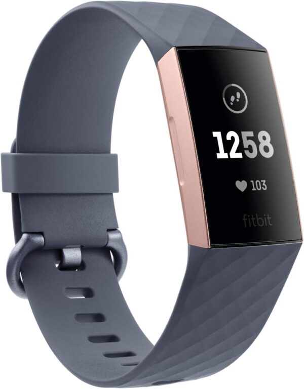 Fitbit Charge 3 Advanced Fitness Tracker with Heart Rate, Swim Tracking & 7 Day Battery - Rose-Gold/Grey, One Size - Image 2