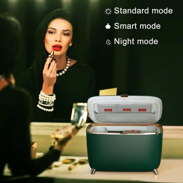 LVARA Smart Cosmetic Fridge 9 Litre 6~28℃ - Skincare Fridge Smart Life - Portable fridge for Bedroom, Dorm (Dark Green) - Image 3