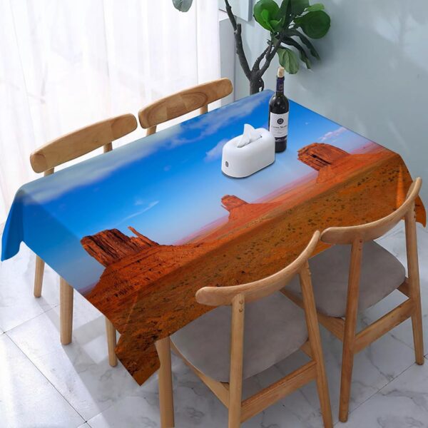 YOIUE Wipeable Tablecloths Rectangular,Monument Valley West and East Mittens an,Stain Resistant Waterproof Square Wipe Clean Table Cover for Kitchen,Dinner,Picnic Outdoor Party Rectangle 137 * 183cm - Image 2