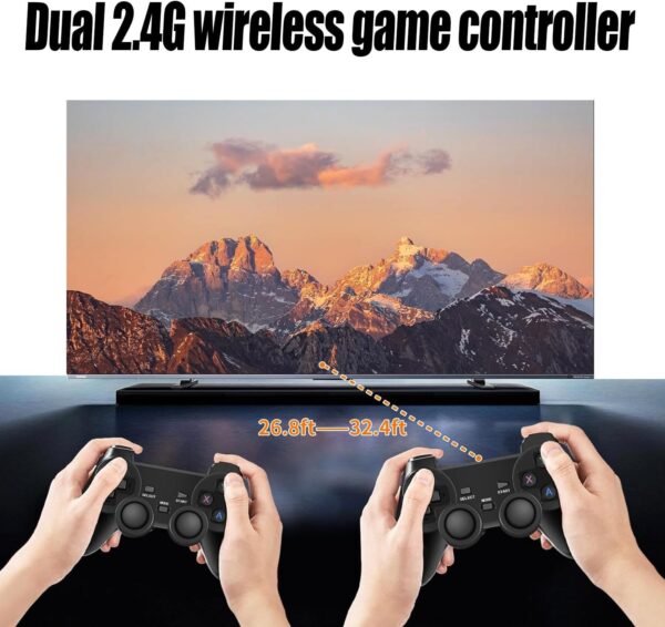 Video Games Console, Retro Games Console with 128G, 20000+ Classic Games, 2.4G Wireless Controllers, USB Plug and Play TV Game Stick for Kids Adults (3 Edition) - Image 3