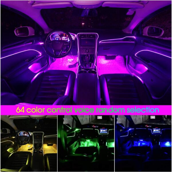 Wilktop Car LED Interior Lights 6m, Interior Car Lights Strip, led lights for car, RGB Strip Light &Music Sync Rhythm, Ambient lighting car, 5 in 1 Neon Ambient Lighting with App - Image 5