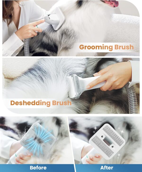 Generic Dog Grooming Kit with Vacuum, Dog Clippers, Suction 99% Pet Hair, Professional Pet Grooming Kit with 5 Proven Tools for Shedding Grooming, Cat Dog Grooming Vacuum Kit, 1.2L - Image 6