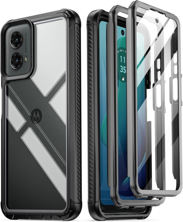 Poetic Guardian Case for Motorola Moto G 5G 2024 [Not Fit 2023 Version], [20FT Mil-Grade Drop Tested], Full-Body Shockproof Cover with Built-in Screen Protector, Black/Clear - Image 2