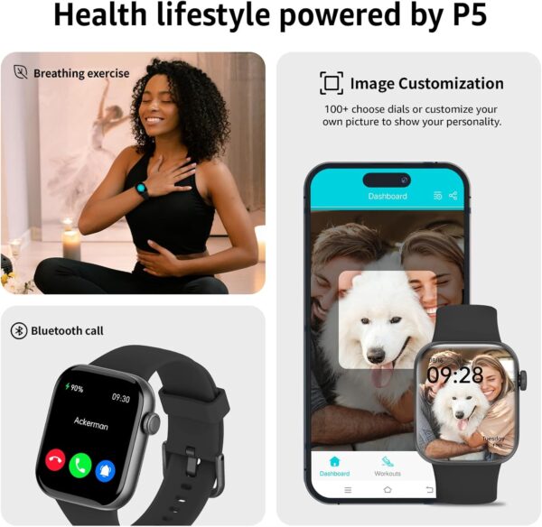 Smart Watch for Men Women Answer/Make Call,1.85" Smartwatch,Fitness Tracker Watch with Heart Rate Blood Pressure Sleep Monitor,140+Sports,IP68 Waterproof Step Counter Watch Compatible with Android IOS - Image 6