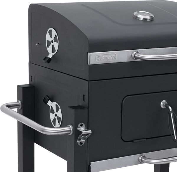 tepro Grillwagen Toronto Click Charcoal Barbecue, Anthracite/Stainless Steel, 56 x 41.5 cm - Image 6