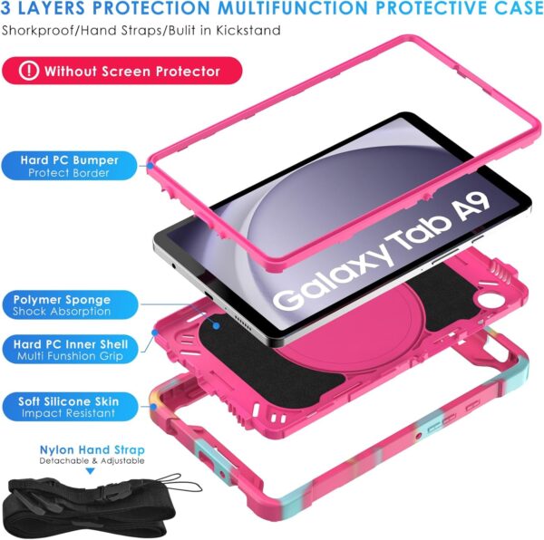 KATUMO Case for Samsung Galaxy Tab A9 (SM-X110/ SM-X115/ SM-X117) 8.7 inch Heavy Duty Shockproof Protective Cover (360°Rotatable Stand & Detachable Adjustable Shoulder Strap ）Case for Galaxy Tab A9 - Image 5