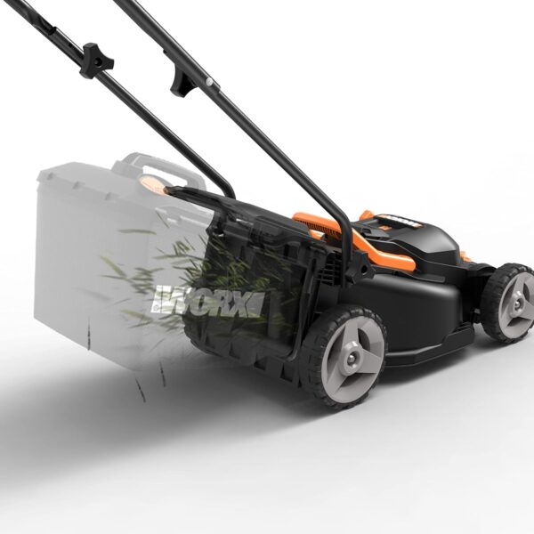 WORX 36V(40V MAX) 34cm Cordless Lawn Mower WG779E Push Mower, Cutting Height 20-70mm (6 Adjustment), 30L Grass Bag, Cutting Width Up to 280m², Powershare, 2 * 2.5Ah Battery, 1* Dual Port Charger - Image 6