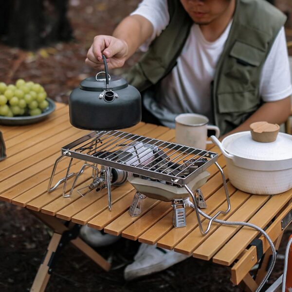 HERCHR Large Folding Campfire Grill, Stainless Steel Grate Heavy Duty Portable Camping Grill Steel over Fire Camp Gril for Outdoor Camping Cooking - Image 8