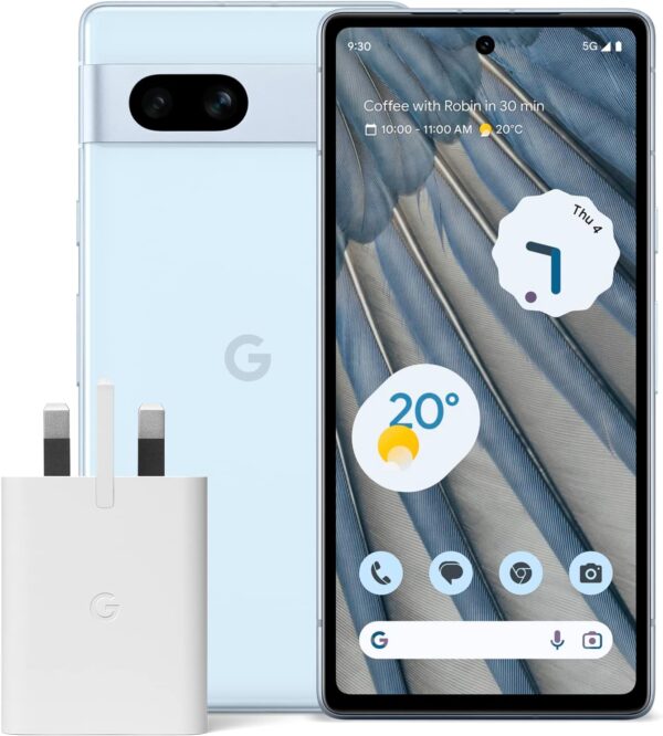 Google Pixel 7a and Pixel 30W Charger Bundle – Unlocked Android 5G Smartphone with Wide-Angle Lens and 24-Hour Battery - Sea (Amazon Exclusive) - Image 2