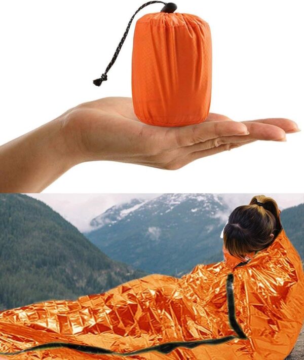 HONYAO Survival Sleeping Bag, Emergency Bivvy Bag Emergency Rescue Blanket Reusable for Outdoor Camping, Hiking - Image 2