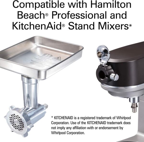 Hamilton Beach Professional 63245 Stand Mixer Specialty Metal Meat and Food Grinder Attachment Set, Stainless_Steel, Stainless Steel - Image 7