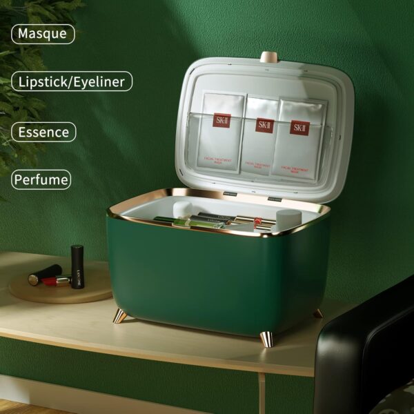 LVARA Smart Cosmetic Fridge 9 Litre 6~28℃ - Skincare Fridge Smart Life - Portable fridge for Bedroom, Dorm (Dark Green) - Image 4