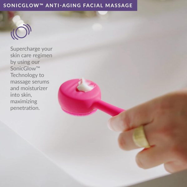 PMD Clean Mini - Smart Facial Cleansing Device with Silicone Brush & Anti-Aging Massager - Waterproof - SonicGlow Vibration Technology - Clear Pores and Blackheads - Lift, Firm, and Tone Skin - Image 5