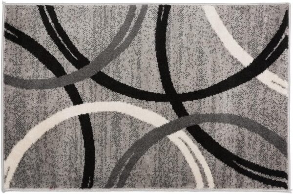 Rugshop Wavy Circles Desing Area Rug 2' x 3' Gray - Image 3