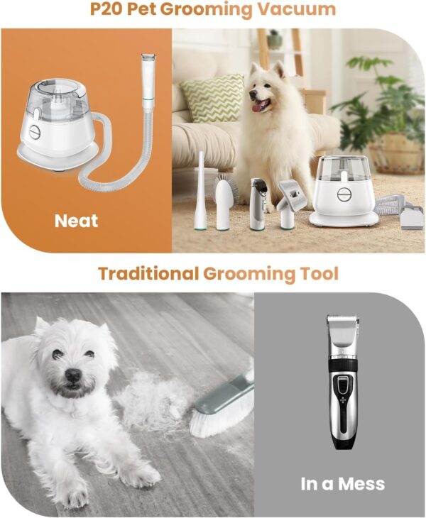 Generic Dog Grooming Kit with Vacuum, Dog Clippers, Suction 99% Pet Hair, Professional Pet Grooming Kit with 5 Proven Tools for Shedding Grooming, Cat Dog Grooming Vacuum Kit, 1.2L - Image 10