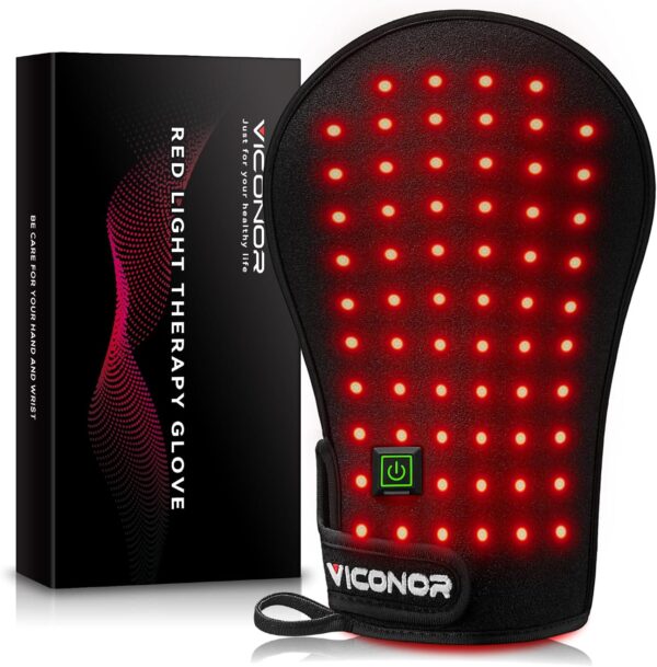 Viconor Red Light Therapy Device for Hands, Infrared Light Therapy Gloves, Finger Wrist, LED Near Infrared Light Skin Care, Heating Pad for Carpal Tunnel (Pack of 1) - Image 2