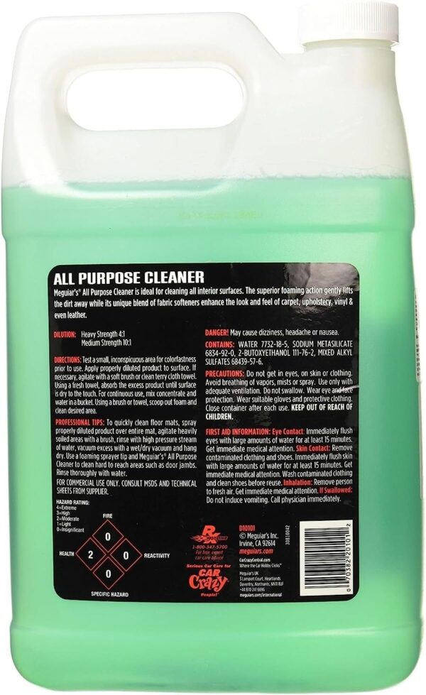 Meguiar's D10101 Detailer All Purpose Cleaner 3.79L for all interior and exterior surfaces - Image 3