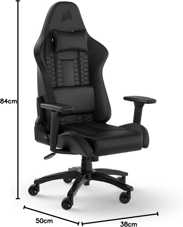 Corsair TC100 Relaxed Faux Leather Gaming Chair, Faux Leather, Black, One Size - Image 3