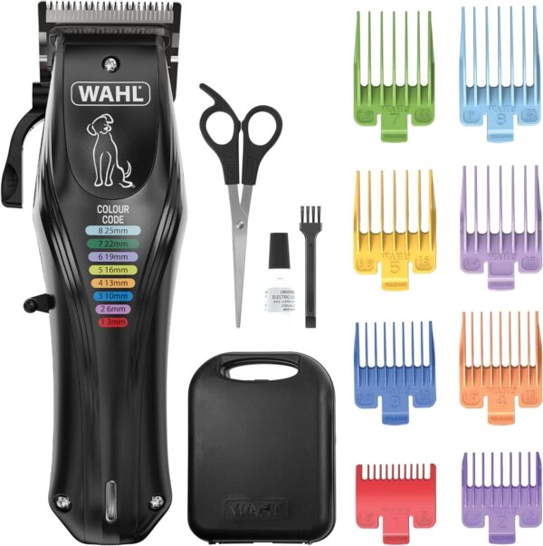 WAHL Colour Pro Rechargeable Pet Clipper, Clippers with Coded Combs, Full Coat Grooming for Dogs, Low Noise, Corded/Cordless Dog Clippers, Black - Image 2