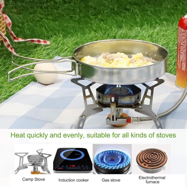 TourKing 4Pcs Camping Cookware, Ration Packs Camping Essentials,2-3 People Multifunctional Portable Stainless Steel Camping Cooking Set for Outdoor Camping Hiking Picnic - Image 6