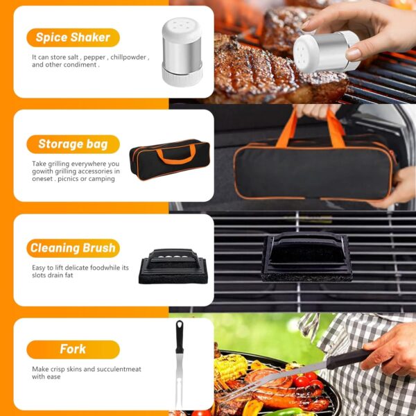 Bbq Tools Set 42pcs Griddle Accessories Kit, Stainless Steel Bbq Accessories Complete Bbq Set Gift, Barbecue Accessories Professional Griddle Spatula Set, Bbq Gifts For Men Women - Image 7