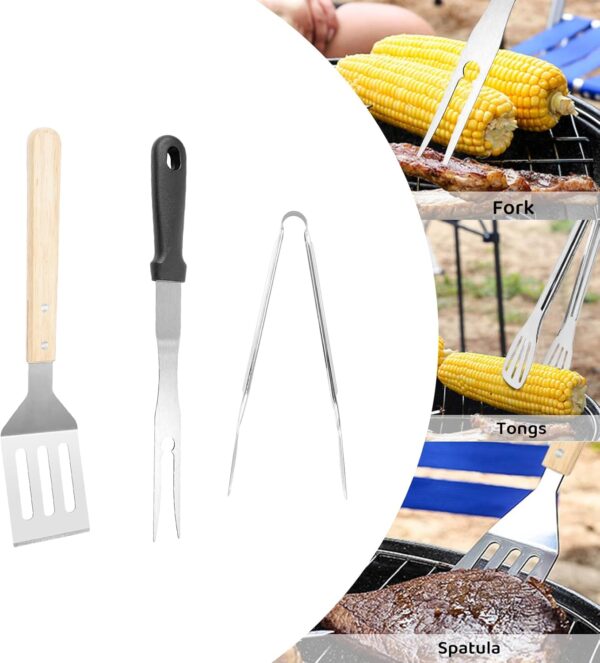 BBQ Tools Set, 24Pcs Stainless Steel BBQ Accessories with Storage Bag Professional Barbecue Tool Kit Grill Utensils for Men Women Outdoor Camping Party and Picnic - Image 4