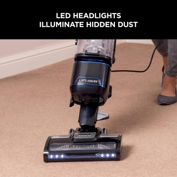 Shark Corded Upright Vacuum Cleaner 1.1L with Lift-Away Technology, LED Headlights, Anti-Allergen, 8m Cord, 750W, Crevice & Multi-Surface Tools, Blue/Black, NV602UK - Image 6