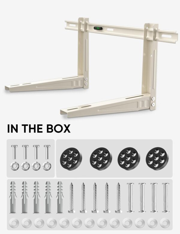 Plusluck Mini Split Wall Mounting Bracket for 7000-12000 BTU Mini Split Air Conditioner with Leveler Universal Ductless AC and Heat Pump Systems Outdoor - Image 5
