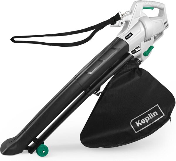 Keplin 3-in-1 Leaf Blower, Garden Vacuum & Mulcher - 3300W, 45L Collection Bag for Easy Clearing of Leafs, Debris & Waste in Garden, Patio & Drive with 12 Meter Cable, Shoulder Strap & Wheels - Image 2